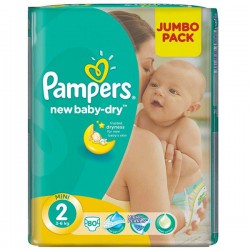 Подгузники, Pampers (Памперс) 3-6 кг р. 2 №80 нью беби мини