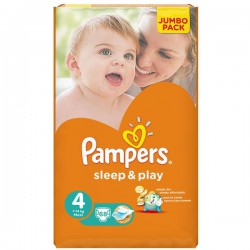 Подгузники, Pampers (Памперс) 7-18 кг р. 4 №68 слип энд плей макси ромашка